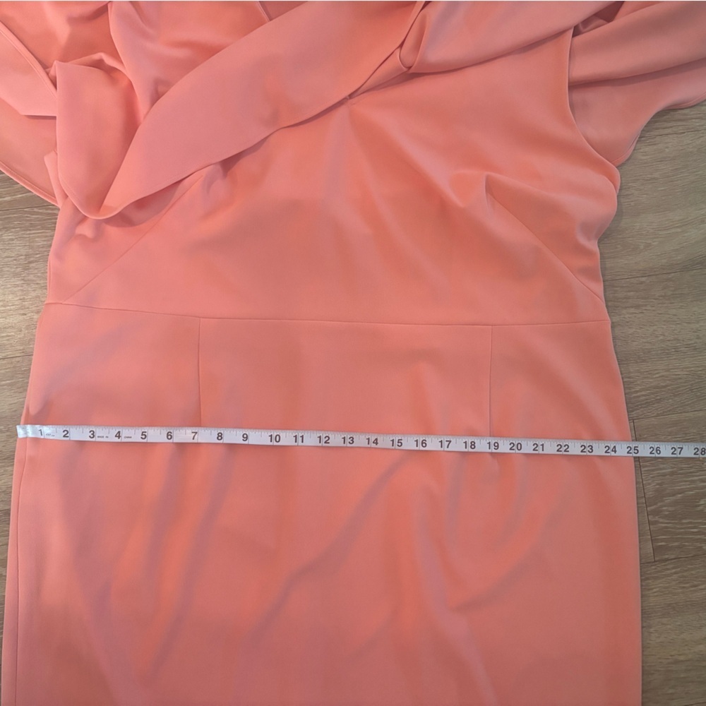 Calvin Klein Womens Dress Peach V-Neck 22W Cape Sheath Work to Dinner Elegant - Picture 9 of 10
